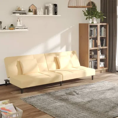 Produktbild von Maison Exclusive - Schlafsofa 2-Sitzer mit 2 Kissen Creme Samt