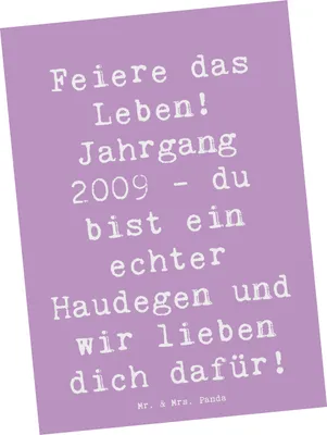 Produktbild von Mr. & Mrs. Panda Postkarte Spruch 2009 Geburtstag - Lavendeltraum - Geschenk, Erinnerungen, Geburtstagsgeschenk, Fotokarte, Happy Birthday, Glückwunsch, Jahrestag