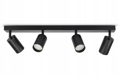 Obrázek produktu pro Luxolar - Led stropní svítidlo kovové otočné 4 plameny - Závěsné svítidlo černé GU10 15W - Stropní svítidlo do obývacího pokoje, černý kov