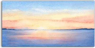 Produktbild von Coloray Glasbild 140x70  Wandbild Glasbilder Kunst Aquarell eines Sonnenuntergangs