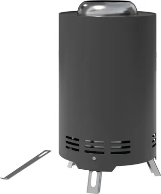 Immagine prodotto di Braciere Ø16x25cm in acciaio inox braciere con attizzatoio braciere senza fumo braciere per giardino, balcone terrazza, barbecue all'aperto campeggio grigio