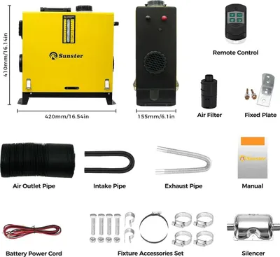 Produktbild von Diesel-Luftheizung, LCD-Steuerung, Fernbedienung, 8KW 12V 24V 220V