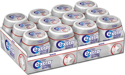 Produktbild von Wrigleys Extra Professional WHITE ohne Zucker 50 Dragees 70g 12er Pack