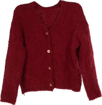 Produktbild von styleBREAKER Damen Boucle Strick Cardigan mit Knopfleiste, Strickjacke einfarbig, Bouclé Strickweste, Onesize 08010081