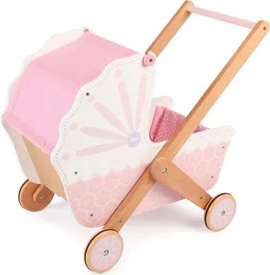Produktbild von Tidlo Puppenwagen 3-in-1 Holz Vintage Rosa Kinderwagen