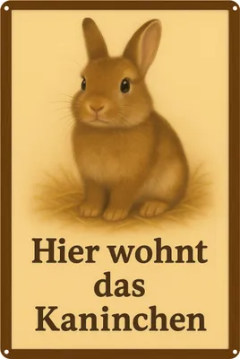 Produktbild von Blechschild Hier wohnt das Kaninchen 20 x 30 cm Wanddeko AstraDesign