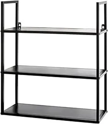 Produktbild von Wandregal schwarz, Metall – Maße: B 50 x H 58 x T 20 cm, Stil: Modern