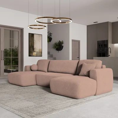 Produktbild von Masseno Ecksofa SENTUM N mit Schlaffunktion U-Form, Sofa mit Bettkasten, Wohnzimmersofa, Couch, Soffa, Bettsofa, Couchgarnitur- Rosa, NOW OR NEVER 61