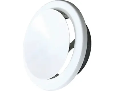 Produktbild von Lüftungsgitter aus temperaturbeständig pulverbeschichtetem Stahl, 125 mm, weiß