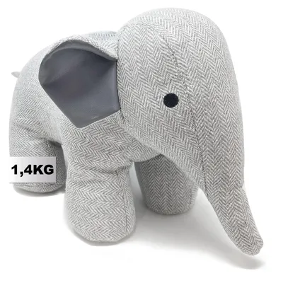 Produktbild von Türstopper – schwerer Türstopper im niedlichen Elefanten-Design – praktisches Wohnaccessoire – idealer Fensterstopper gegen Zugluft – 1,4 kg schwerer Bruchblock für Fenster und Türen