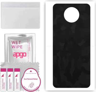 Produktbild von apgo Rückseite Schutzfolie, Skin, kompatibel mit Nokia 8 V 5G UW, Hinten Displayschutzfolie aus Vinylfolie, kratzfest, einfache Montage - Schwarzes Tarnmuster