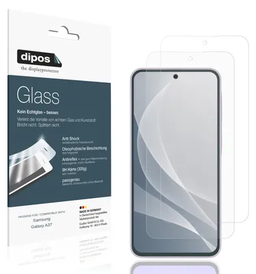 Produktbild von 2x Schutzfolie für Samsung Galaxy A37 matt - Anti-Shock 9H Folie dipos Glass Kunststoffglas