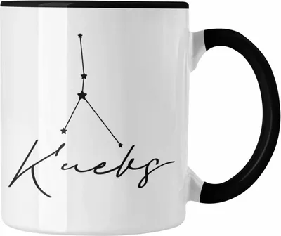 Produktbild von Trendation - Krebs Sternzeichen Tasse Geschenk Horoskop Tierkreiszeichen (Schwarz)