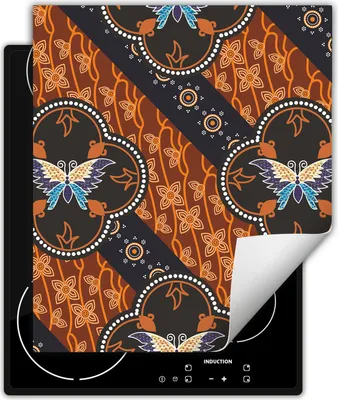 Produktbild von DarHaus Herdabdeckplatte 45x52 cm Anti Rutsch Matte Aufrollbar, Schmetterling