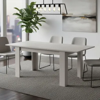 Produktbild von Ausziehbarer Esstisch, Ausziehbare Konsole, Moderner Tisch mit Auszug, 160 / 220x88h80 cm, Farbe Weiß