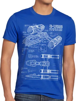 Produktbild von style3 Y-Wing Herren T-Shirt rebellion, Größe:XXXL, Farbe:Blau