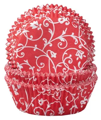 Produktbild von Demmler Muffinformen Rot/Weiß - zum Dekorieren selbstgemachter Muffins - 60Stk. pro Packung - 5012506050ROT