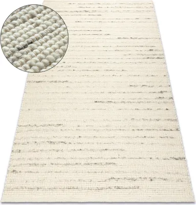 Produktbild von NEPAL 2100 Teppich weiß / natürlich grau – Wolle, doppelseitig, natur beige 250x300 cm