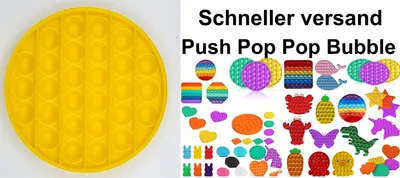 Produktbild von Push it Pop Pop up Bubble Rund gelb sensorisches Beruhigungsspielzeug Anti Stress beruhigend Fidget Toy tiktok Neuheit gegen Langeweile Zappeln Therapie-Spielzeug zum Drücken