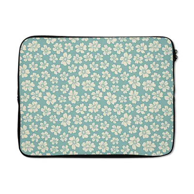 Produktbild von MuchoWow® Laptop Hülle 15 Zoll Blumen - Weiß - Vintage - Muster Laptoptasche - Laptoptasche - Sleeve - Rundum-Schutz