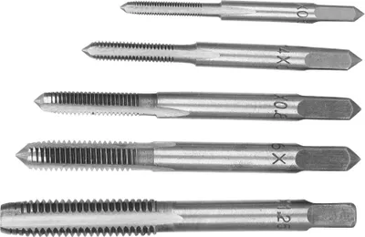 Obrázek produktu pro 5ks ruční závitový kohout Tap Tapper Set High Speed Steel Tap Tool M3 M4 M5 M6 M8 (stříbrná)