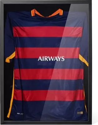 Image de Avalo Avalo Exchange Frame - Encadrement maillot de foot - 3D Box Frame - 60x80 CM - Noir - Deep Frame - Encadrement de maillot dans un cadre photo
