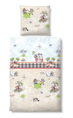 Produktbild von Biberna Linon Kinderbettwäsche 44881-547 Größe 100x135/40x60 cm
