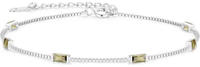 Productafbeelding van Armband voor dames, zilver 925, goudkleurig, verstelbaar, met zirkonia-bedeltjes, gelaagd collier