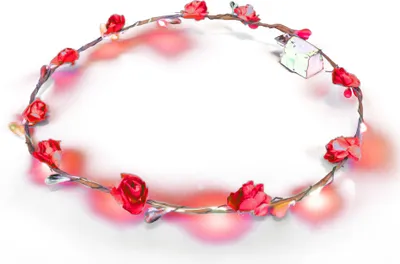 Produktbild von LED Blumenkranz  Haarschmuck   Kranz Haarband Damen  Kopfschmuck für Hochzeit, rot