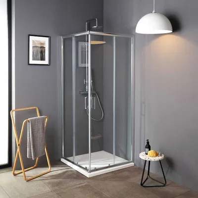 Produktbild von Quadratische Duschkabine 75x75cm mit platzsparender Öffnung | Luna