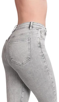 Produktbild von topschuhe24 3234 Damen Straight Leg Jeans Hose High Waist Washed-Out, Farbe:Grau, Größe:36 EU