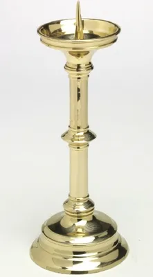 Produktbild von Altarleuchter Höhe 32 cm aus Messing Gold mit Dorn und Tülle Ø 4cm (Gesamtgewicht 2 kg)