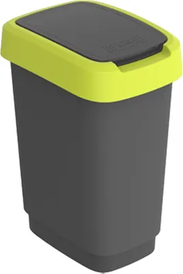 Produktbild von Rotho Abfalleimer 10 L Twist - Swingeimer 24,8 x 18,1 x 33,0 cm - Mülleimer Kunststoff - Müllbehälter - Abfallsammler Schwing- oder Klapp-Funktion