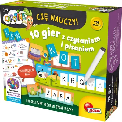 Produktbild von Lisciani Carotina 10 Gier Edukacyjnych do Nauki Czytania i Pisania dla Przedszkolaków
