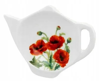 Produktbild von DUO FLORAL 4er-Set Teebeutelhalter CLASSIC POPPIES New Bone China Porzellan