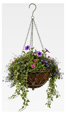 Produktbild von Blumenampel Hängekorb aus Metall Pflanzampel Gartendeko Blumenkorb Pflanzkorb (Ø 30 cm)