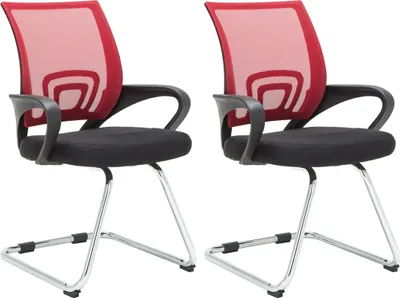 Image de Lot de 2 chaises cantilever CLP Eureka avec revêtement en résille et accoudoirs, bleu