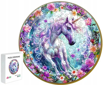 Obrázek produktu pro Pasjo24 Dřevěná puzzle pro děti, 145 dílků, motiv jednorožec