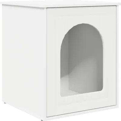 Image de Maison pour chat Blanc 53 x 52 x 62 cm Bois d'ingénierie