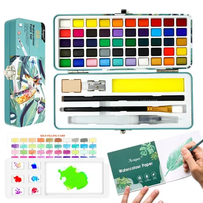 Imagen del producto de Set de acuarelas con 50 colores y paleta