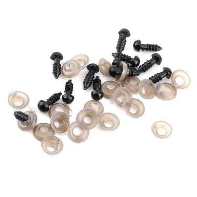 Productafbeelding van 100 zwarte plastic poppenogen, 9 mm, knutselmateriaal voor teddyberen en zelfgemaakte speelgoed