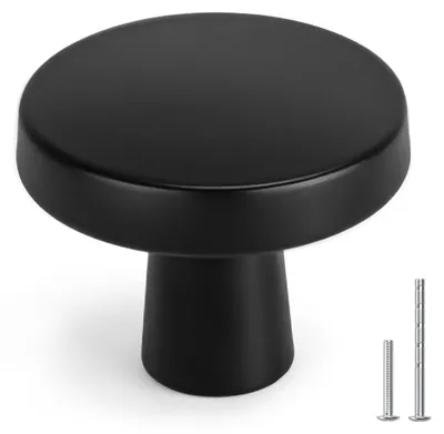 Kastknopf, Möbelknopf, Schubladenknopf, schwarz, 4 Stück