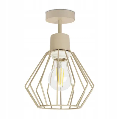 Produktbild von Luxolar - LED Deckenleuchte aus Metal Draht Beige-Grau im Edison-Stil E27 60W - LOFT Design - Hängelampe für Wohnzimmer, Küchen