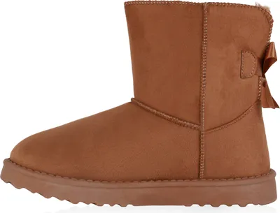 A single brown boot is shown against a white background.