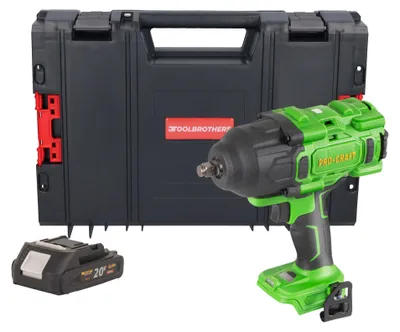 Produktbild von Procraft PWA80bb Akku Schlagschrauber 20 V 1600 Nm 1/2" Brushless + 1x Akku 2,0 Ah + RHINO Toolcase - ohne Ladegerät