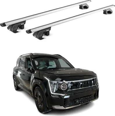 Produktbild von Dachträger Grundtäger für Kia EV9 2023-2025 90kg Aluminium Silber 2 tlg ABE