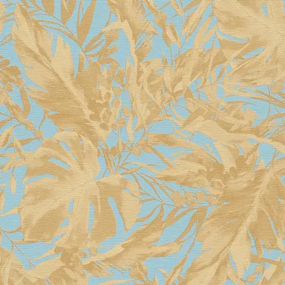 Produktbild von Profhome 790632-GU Natur Tapete Floral blau türkis gold ocker-gelb 5,33 m2