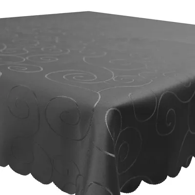 Produktbild von Tischdecke 130x360 cm Grau Damast Ornamente eckig Circle Struktur bügelfrei pflegeleicht