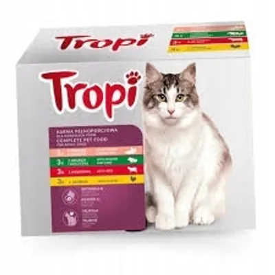 Zdjęcie produktu dla TROPI mokra karma dla kota saszetka 100 g mix smaków x 12 szt