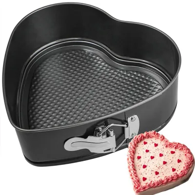 Image de Moule à gâteau en forme de cœur, antiadhésif, 26 cm, noir, en acier au carbone, 1 pièce